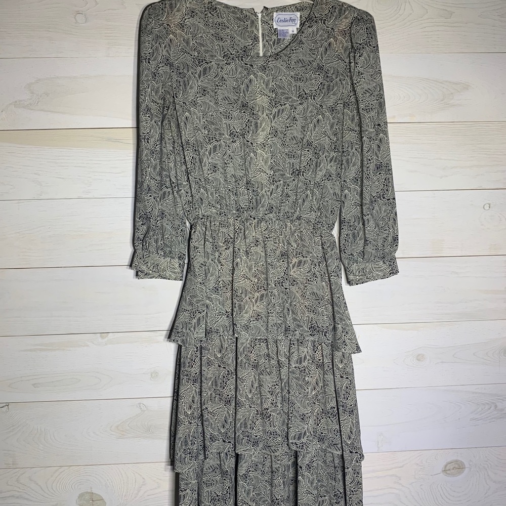 Vintage 1970’s floral lace print dress